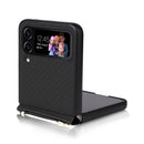 For Samsung Galaxy Z Flip4 5G Straw Mat Texture Lanyard Phone Case(Black)