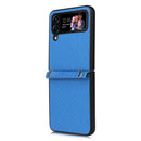 For Samsung Galaxy Z Flip4 5G Straw Mat Texture Lanyard Phone Case(Blue)