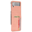 For Samsung Galaxy Z Flip4 5G Skin-feeling Half-split External Card Slot Folding Phone Case(Pink)