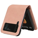 For Samsung Galaxy Z Flip4 5G Skin-feeling Half-split External Card Slot Folding Phone Case(Pink)
