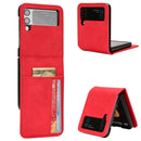 For Samsung Galaxy Z Flip4 5G Skin-feeling Half-split External Card Slot Folding Phone Case(Red)