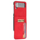 For Samsung Galaxy Z Flip4 5G Skin-feeling Half-split External Card Slot Folding Phone Case(Red)