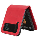 For Samsung Galaxy Z Flip4 5G Skin-feeling Half-split External Card Slot Folding Phone Case(Red)