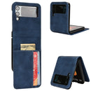 For Samsung Galaxy Z Flip4 5G Skin-feeling Half-split External Card Slot Folding Phone Case(Blue)