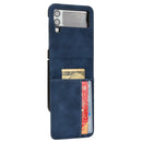 For Samsung Galaxy Z Flip4 5G Skin-feeling Half-split External Card Slot Folding Phone Case(Blue)