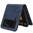 For Samsung Galaxy Z Flip4 5G Skin-feeling Half-split External Card Slot Folding Phone Case(Blue)