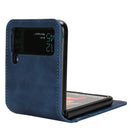 For Samsung Galaxy Z Flip4 5G Skin-feeling Half-split External Card Slot Folding Phone Case(Blue)