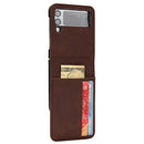 For Samsung Galaxy Z Flip4 5G Skin-feeling Half-split External Card Slot Folding Phone Case(Brown)