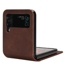 For Samsung Galaxy Z Flip4 5G Skin-feeling Half-split External Card Slot Folding Phone Case(Brown)