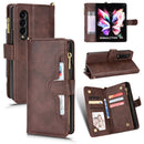 For Samsung Galaxy Z Fold4 5G Litchi Texture Zipper Leather Phone Case(Brown)