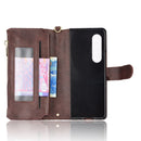 For Samsung Galaxy Z Fold4 5G Litchi Texture Zipper Leather Phone Case(Brown)