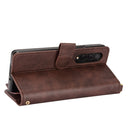 For Samsung Galaxy Z Fold4 5G Litchi Texture Zipper Leather Phone Case(Brown)