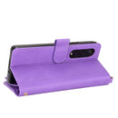 For Samsung Galaxy Z Fold4 5G Litchi Texture Zipper Leather Phone Case(Purple)