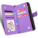 For Samsung Galaxy Z Fold4 5G Litchi Texture Zipper Leather Phone Case(Purple)