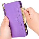 For Samsung Galaxy Z Fold4 5G Litchi Texture Zipper Leather Phone Case(Purple)