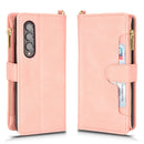 For Samsung Galaxy Z Fold4 5G Litchi Texture Zipper Leather Phone Case(Pink)