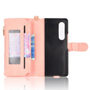 For Samsung Galaxy Z Fold4 5G Litchi Texture Zipper Leather Phone Case(Pink)