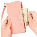 For Samsung Galaxy Z Fold4 5G Litchi Texture Zipper Leather Phone Case(Pink)