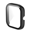 For Amazfit Bip U / Bip U Pro / Pop / Pop Pro PC + Tempered Glass Integrated Protective Watch Case(Black)