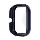 For Amazfit Bip U / Bip U Pro / Pop / Pop Pro PC + Tempered Glass Integrated Protective Watch Case(Ink Blue)