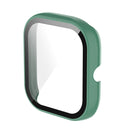 For Amazfit Bip U / Bip U Pro / Pop / Pop Pro PC + Tempered Glass Integrated Protective Watch Case(Pine Green)