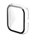 For Amazfit Bip U / Bip U Pro / Pop / Pop Pro PC + Tempered Glass Integrated Protective Watch Case(Transparent White)