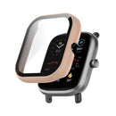 For Amazfit Bip U / Bip U Pro / Pop / Pop Pro PC + Tempered Glass Integrated Protective Watch Case(Pink)