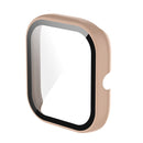 For Amazfit Bip U / Bip U Pro / Pop / Pop Pro PC + Tempered Glass Integrated Protective Watch Case(Pink)