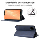 For Sharp Aquos Sense 4 Magnetic Closure Leather Phone Case(Blue)