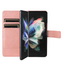 For Samsung Galaxy Z Fold4 Lambskin Flip Leather Phone Case with Pen Slot(Pink)