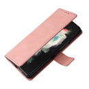 For Samsung Galaxy Z Fold4 Lambskin Flip Leather Phone Case with Pen Slot(Pink)