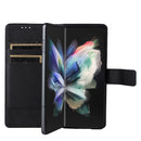 For Samsung Galaxy Z Fold4 Lambskin Flip Leather Phone Case with Pen Slot(Black)