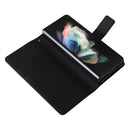 For Samsung Galaxy Z Fold4 Lambskin Flip Leather Phone Case with Pen Slot(Black)