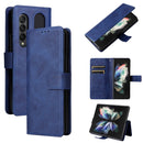 For Samsung Galaxy Z Fold4 Lambskin Flip Leather Phone Case with Pen Slot(Royal Blue)