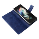 For Samsung Galaxy Z Fold4 Lambskin Flip Leather Phone Case with Pen Slot(Royal Blue)