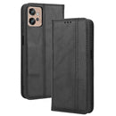 For Motorola Moto G32 Magnetic Buckle Retro Texture Leather Phone Case(Black)
