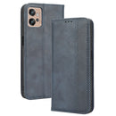 For Motorola Moto G32 Magnetic Buckle Retro Texture Leather Phone Case(Blue)