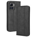 For Motorola Moto X30 Pro 5G / Edge 30 Ultra Magnetic Buckle Retro Texture Leather Phone Case(Black)