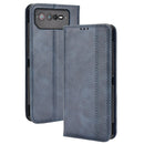 For ASUS ROG Phone 6 / 6 Pro Magnetic Buckle Retro Texture Leather Phone Case(Blue)
