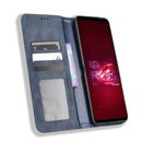 For ASUS ROG Phone 6 / 6 Pro Magnetic Buckle Retro Texture Leather Phone Case(Blue)