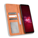 For ASUS ROG Phone 6 / 6 Pro Magnetic Buckle Retro Texture Leather Phone Case(Brown)