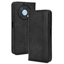 For Huawei nova Y90 Magnetic Buckle Retro Texture Leather Phone Case(Black)