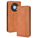 For Huawei nova Y90 Magnetic Buckle Retro Texture Leather Phone Case(Brown)