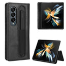 For Samsung Galaxy Z Fold4 5G Magnetic Buckle Retro Texture Leather Phone Case(Black)