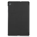 For Galaxy Tab S6 Lite 10.4 inch Custer Pattern Pure Color Horizontal Flip Leather Case with Three-folding Holder(Black)