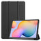 For Galaxy Tab S6 Lite 10.4 inch Custer Pattern Pure Color Horizontal Flip Leather Case with Three-folding Holder(Black)
