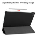 For Galaxy Tab S6 Lite 10.4 inch Custer Pattern Pure Color Horizontal Flip Leather Case with Three-folding Holder(Black)