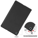 For Galaxy Tab S6 Lite 10.4 inch Custer Pattern Pure Color Horizontal Flip Leather Case with Three-folding Holder(Black)