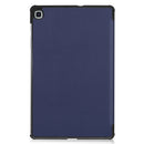 For Galaxy Tab S6 Lite 10.4 inch Custer Pattern Pure Color Horizontal Flip Leather Case with Three-folding Holder(Blue)