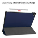 For Galaxy Tab S6 Lite 10.4 inch Custer Pattern Pure Color Horizontal Flip Leather Case with Three-folding Holder(Blue)